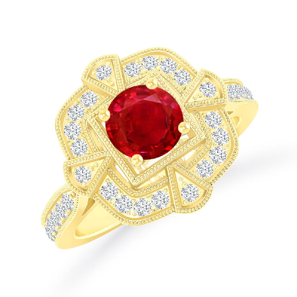 Yellow Gold - Ruby