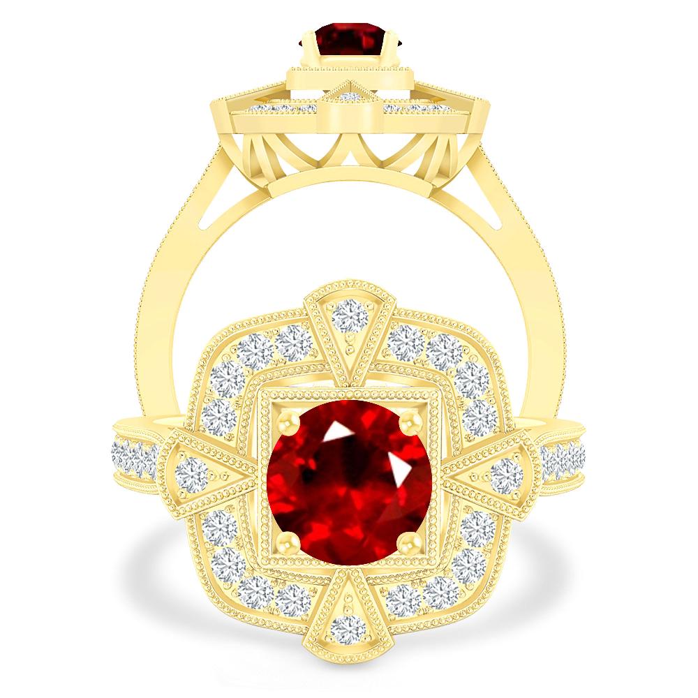 Yellow Gold - Ruby