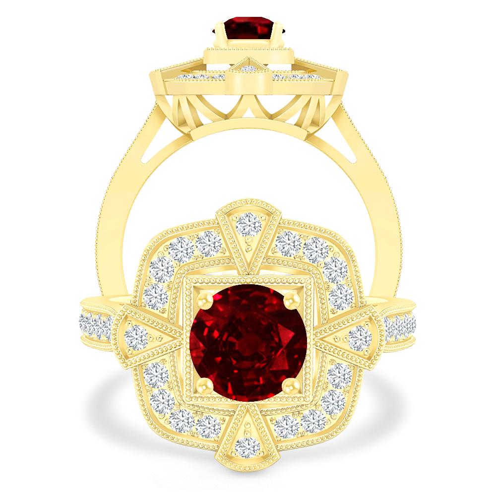 Yellow Gold - Ruby