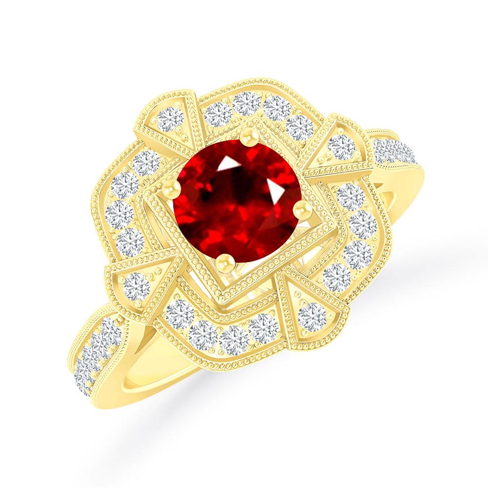 Yellow Gold - Ruby