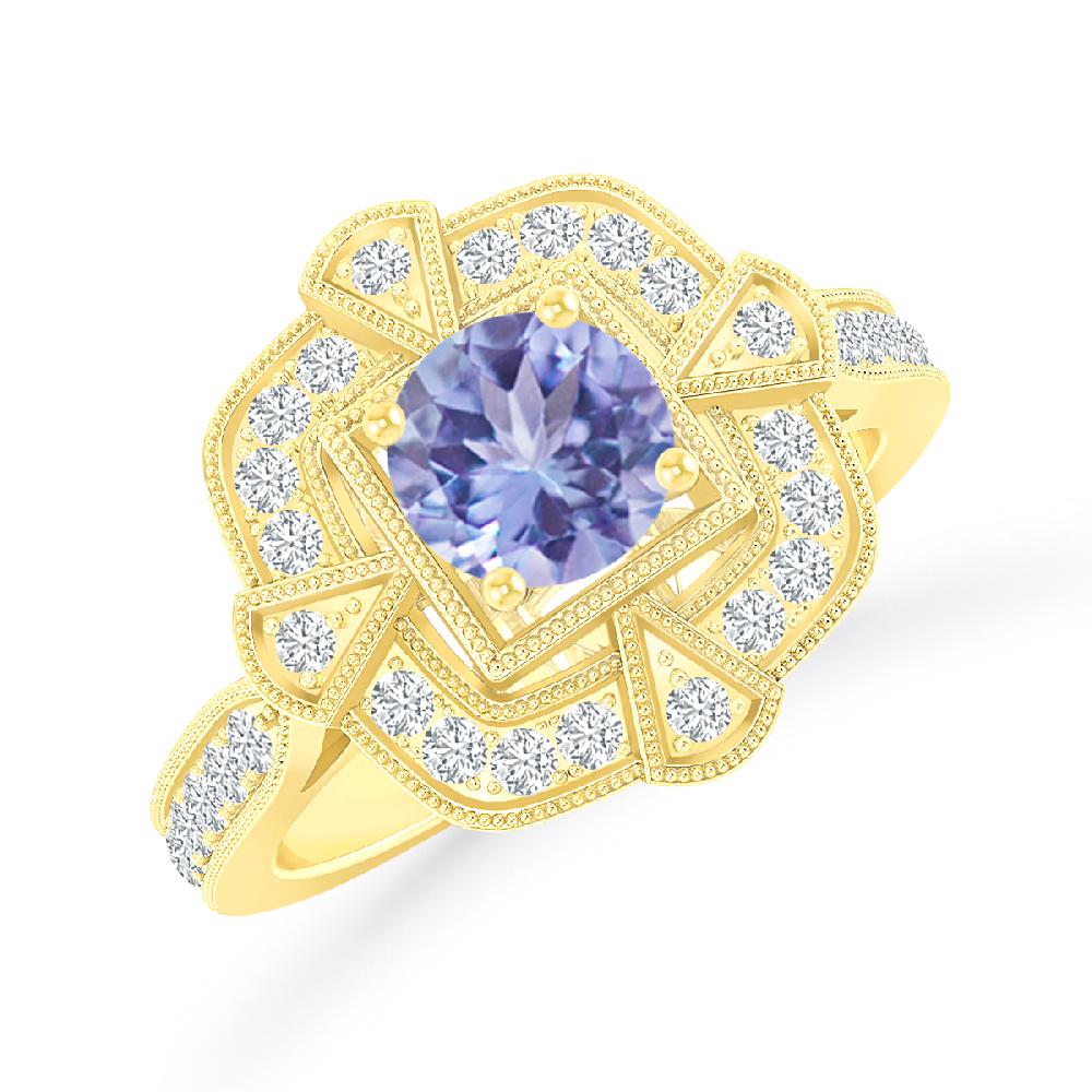 Yellow Gold - Tanzanite