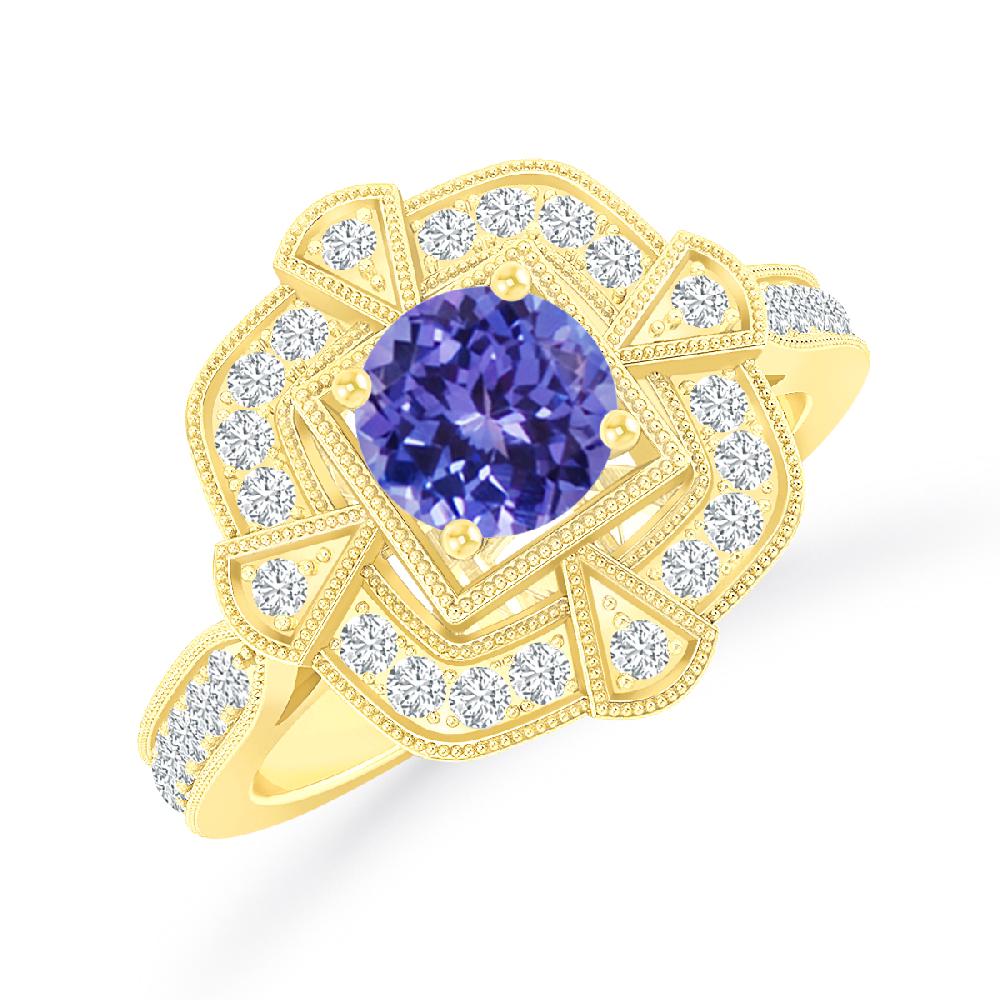 Yellow Gold - Tanzanite