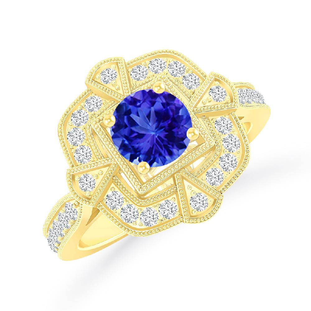 Yellow Gold - Tanzanite