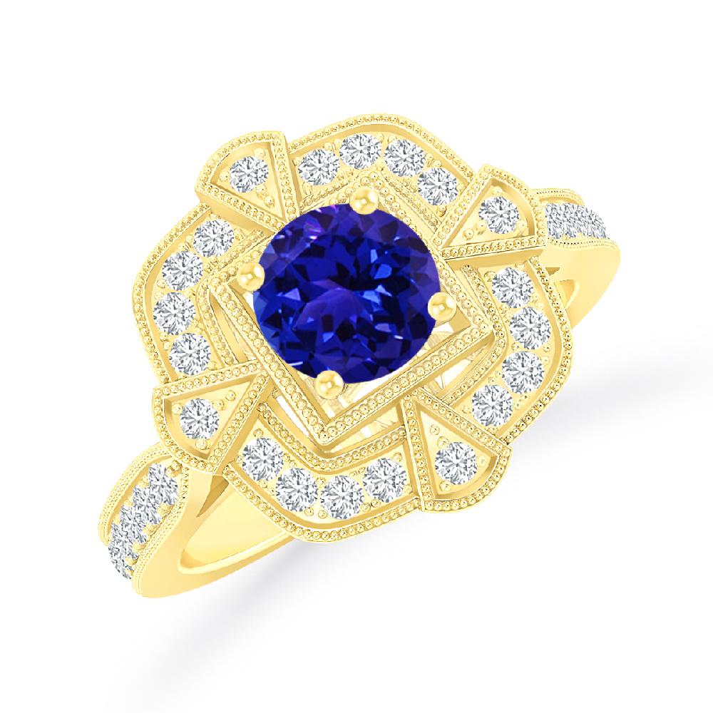 Yellow Gold - Tanzanite