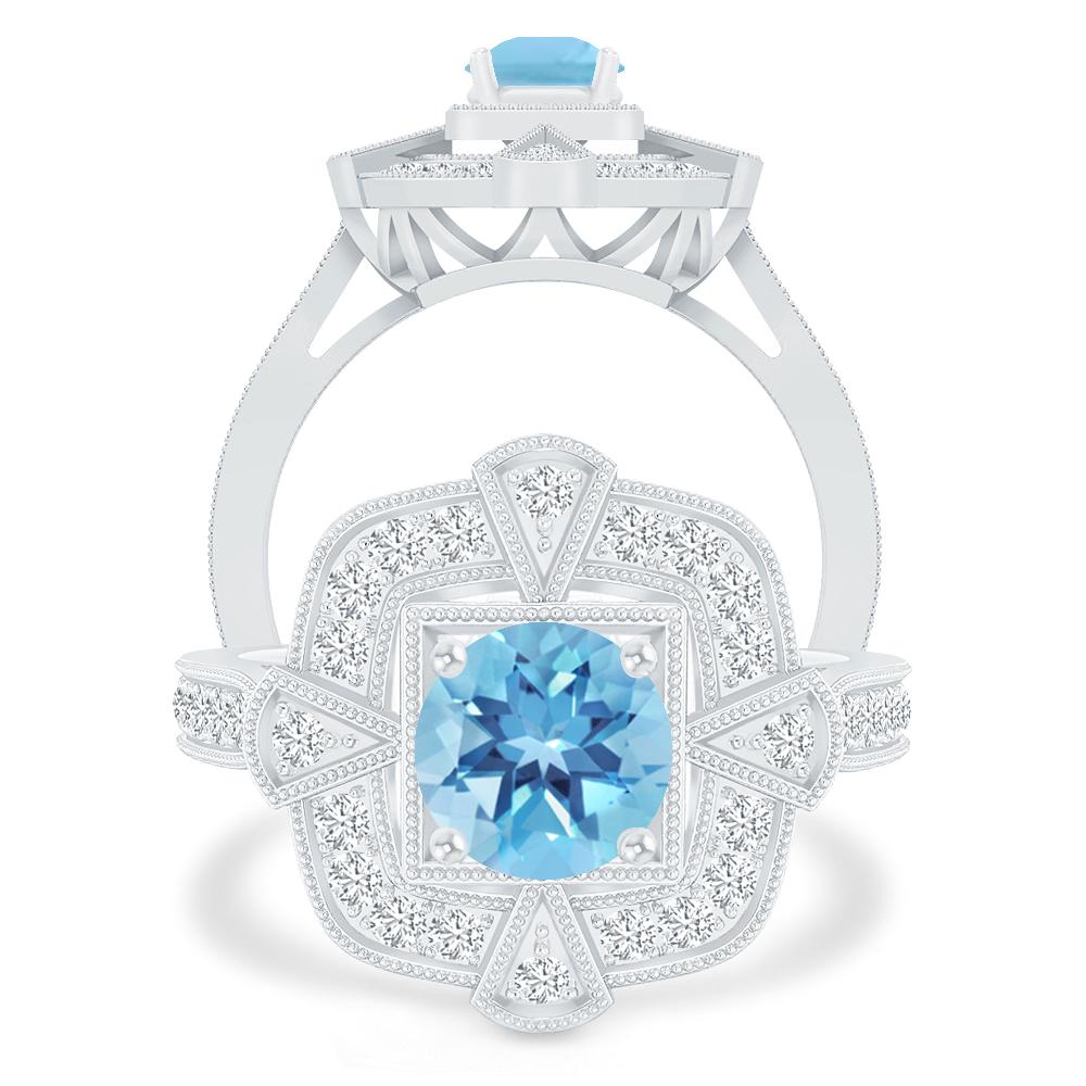 White Gold - Blue Topaz