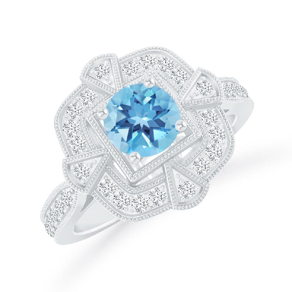 White Gold - Blue Topaz