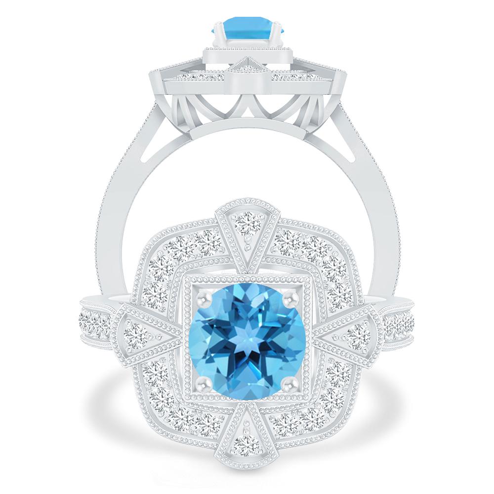 White Gold - Blue Topaz