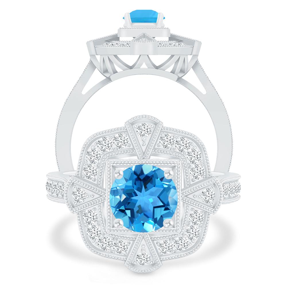 White Gold - Blue Topaz