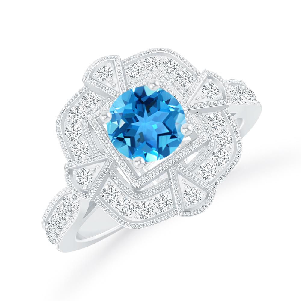 White Gold - Blue Topaz