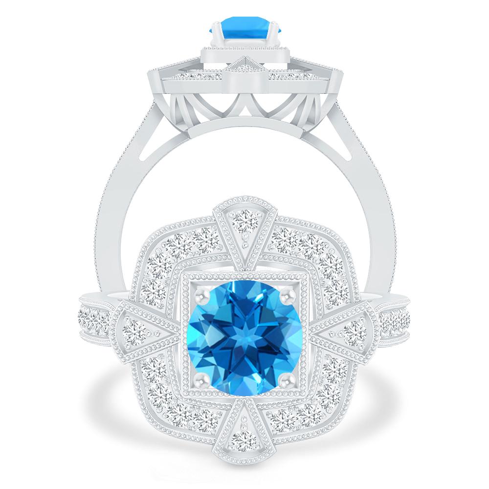 White Gold - Blue Topaz