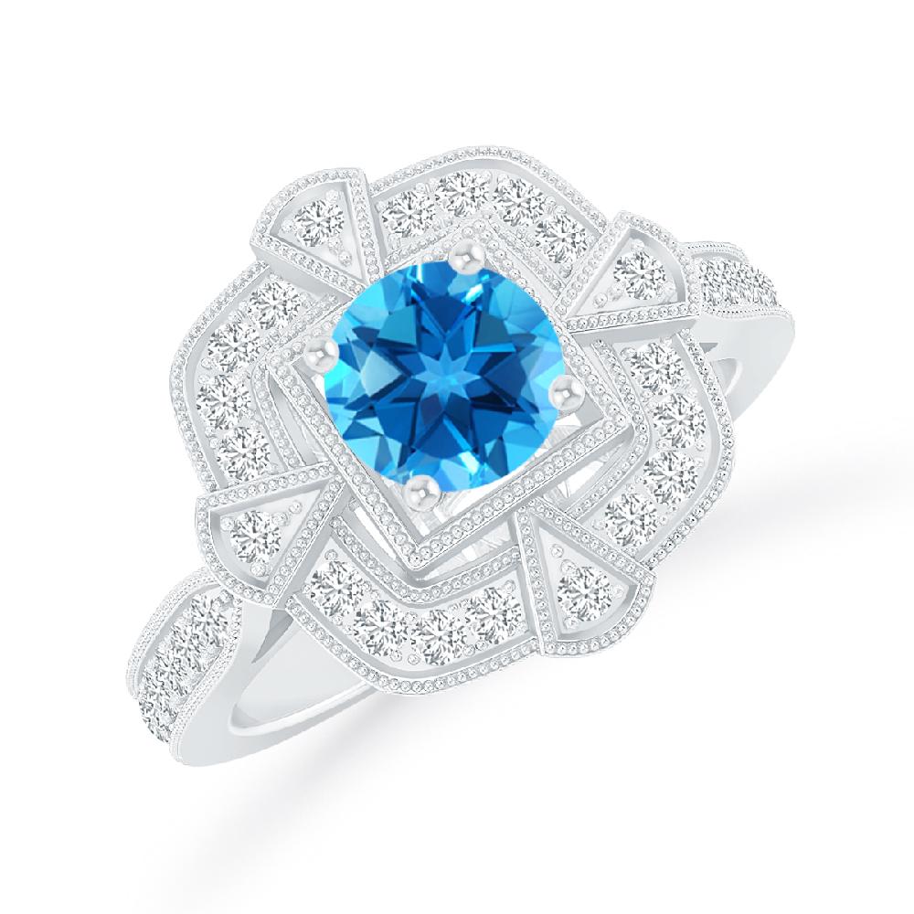 White Gold - Blue Topaz