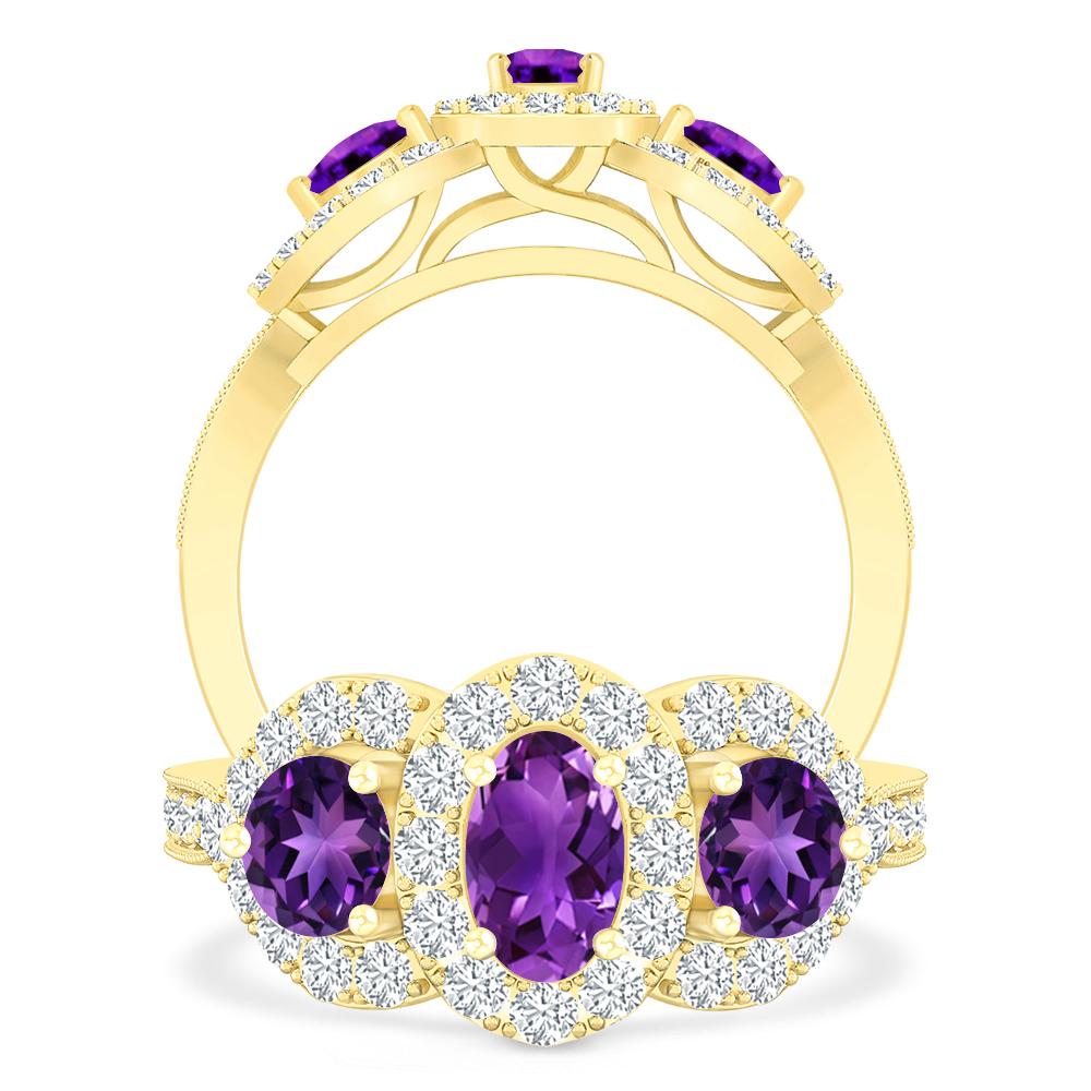 Yellow Gold - Amethyst