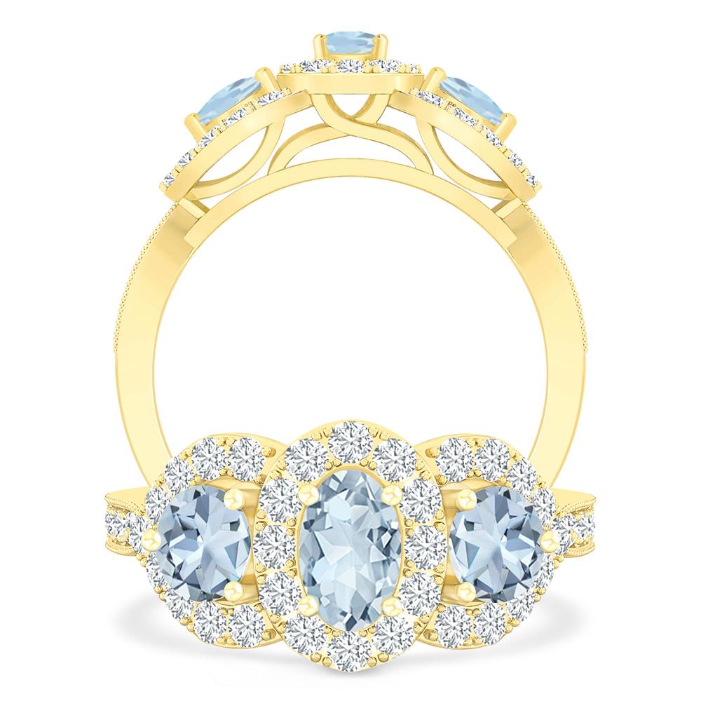 Yellow Gold - Aquamarine