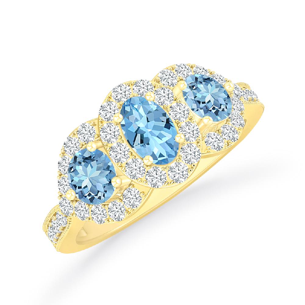 Yellow Gold - Aquamarine