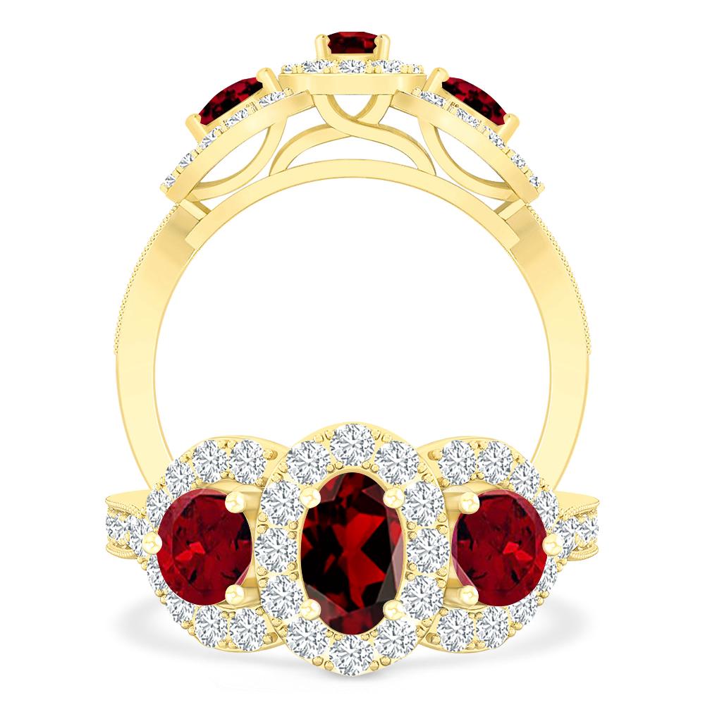 Yellow Gold - Garnet