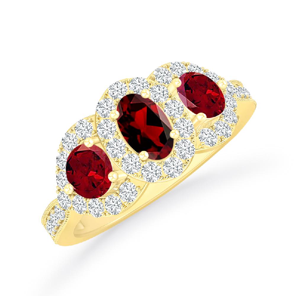 Yellow Gold - Garnet