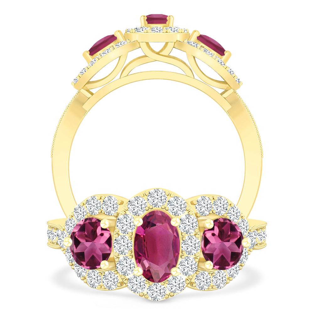 Yellow Gold - Pink Tourmaline