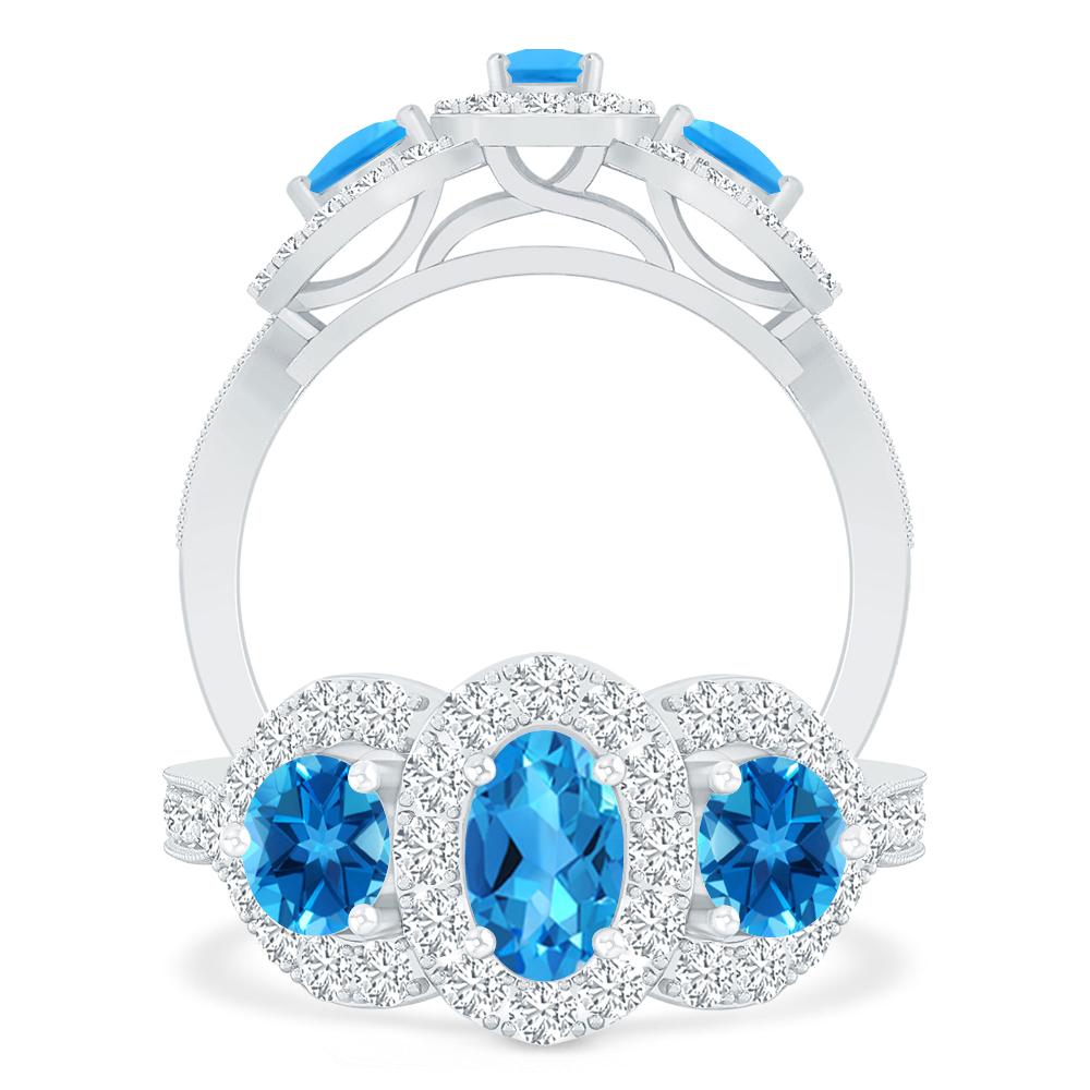 White Gold - Blue Topaz