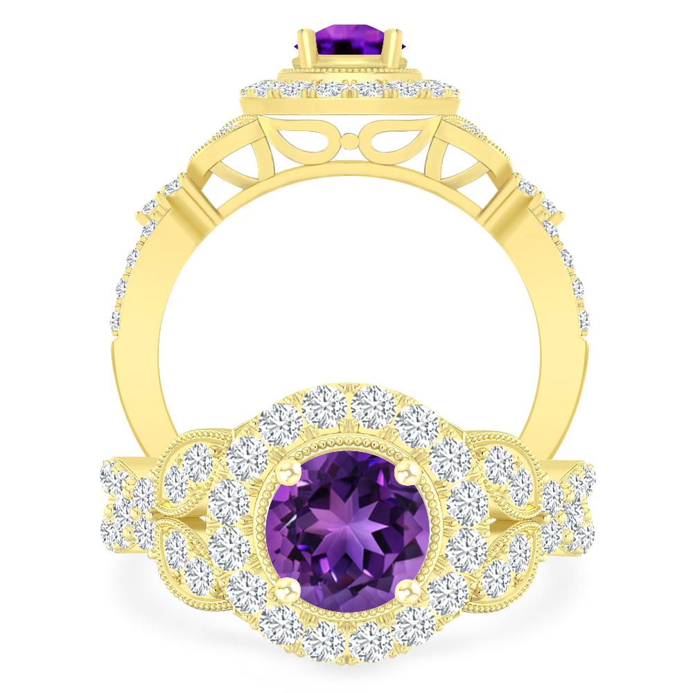 Yellow Gold - Amethyst