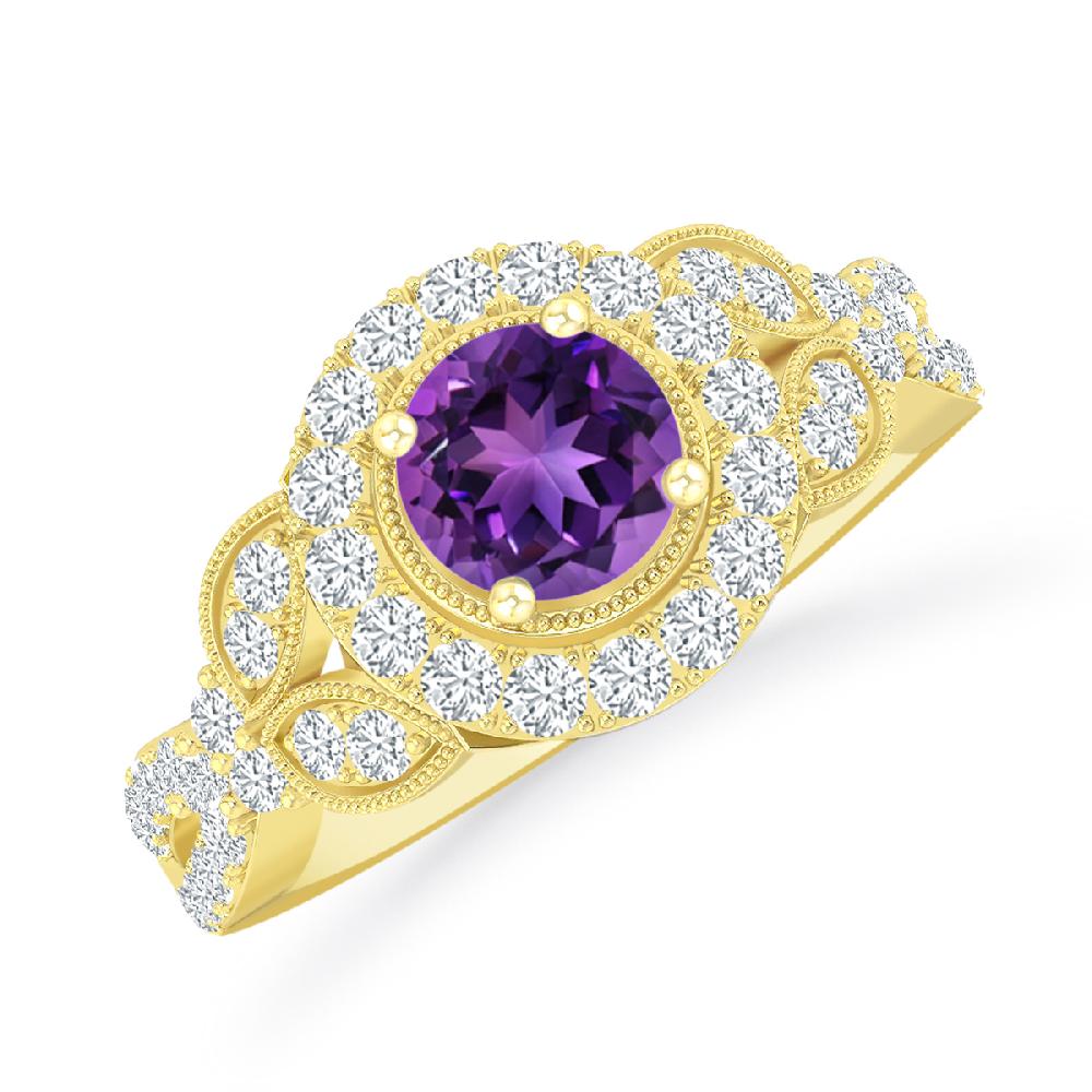 Yellow Gold - Amethyst