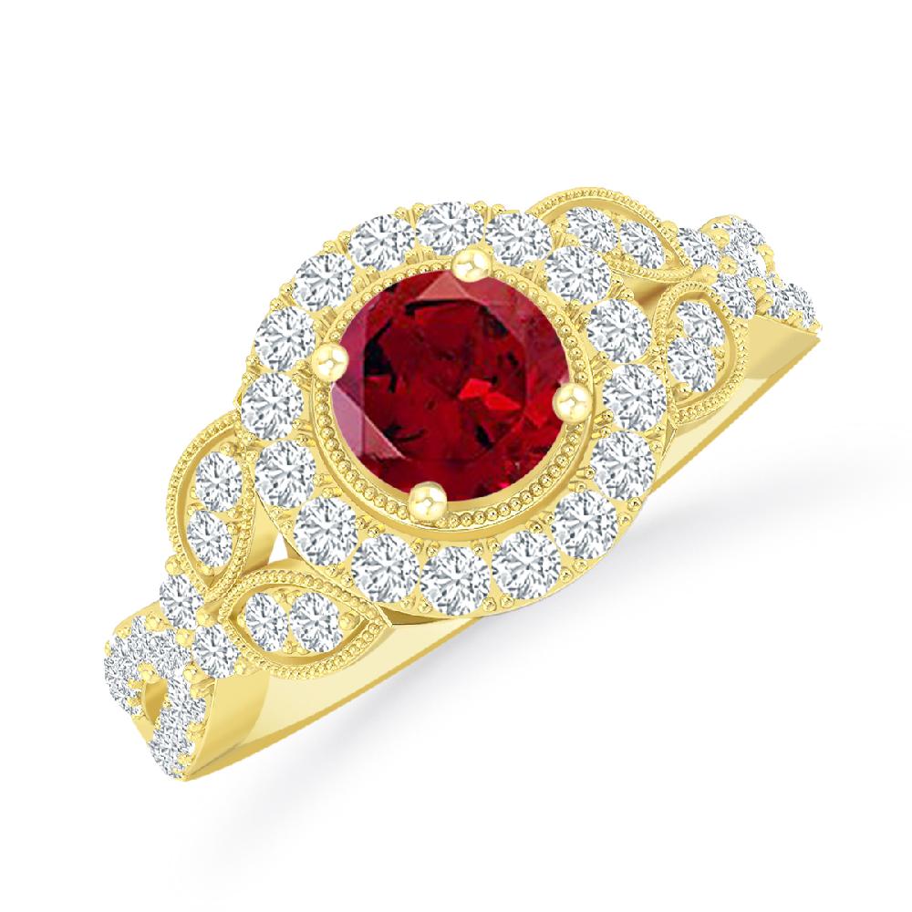 Yellow Gold - Garnet