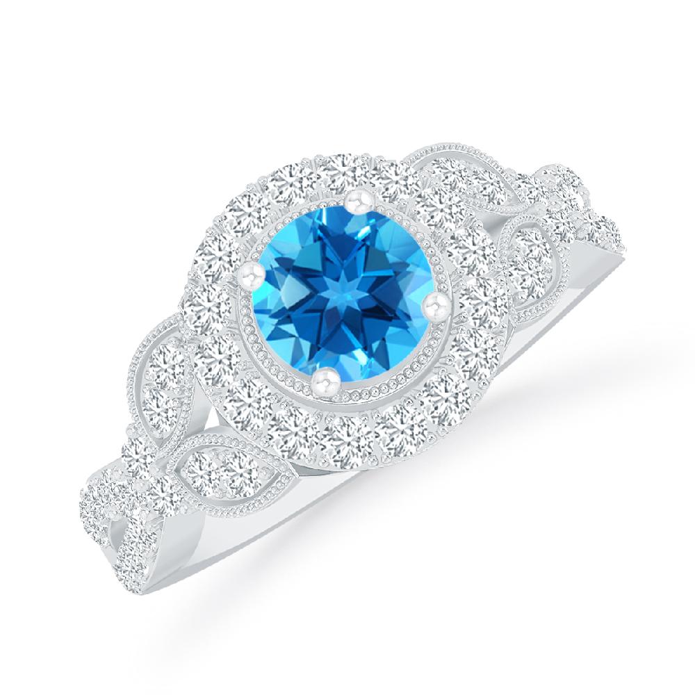 White Gold - Blue Topaz