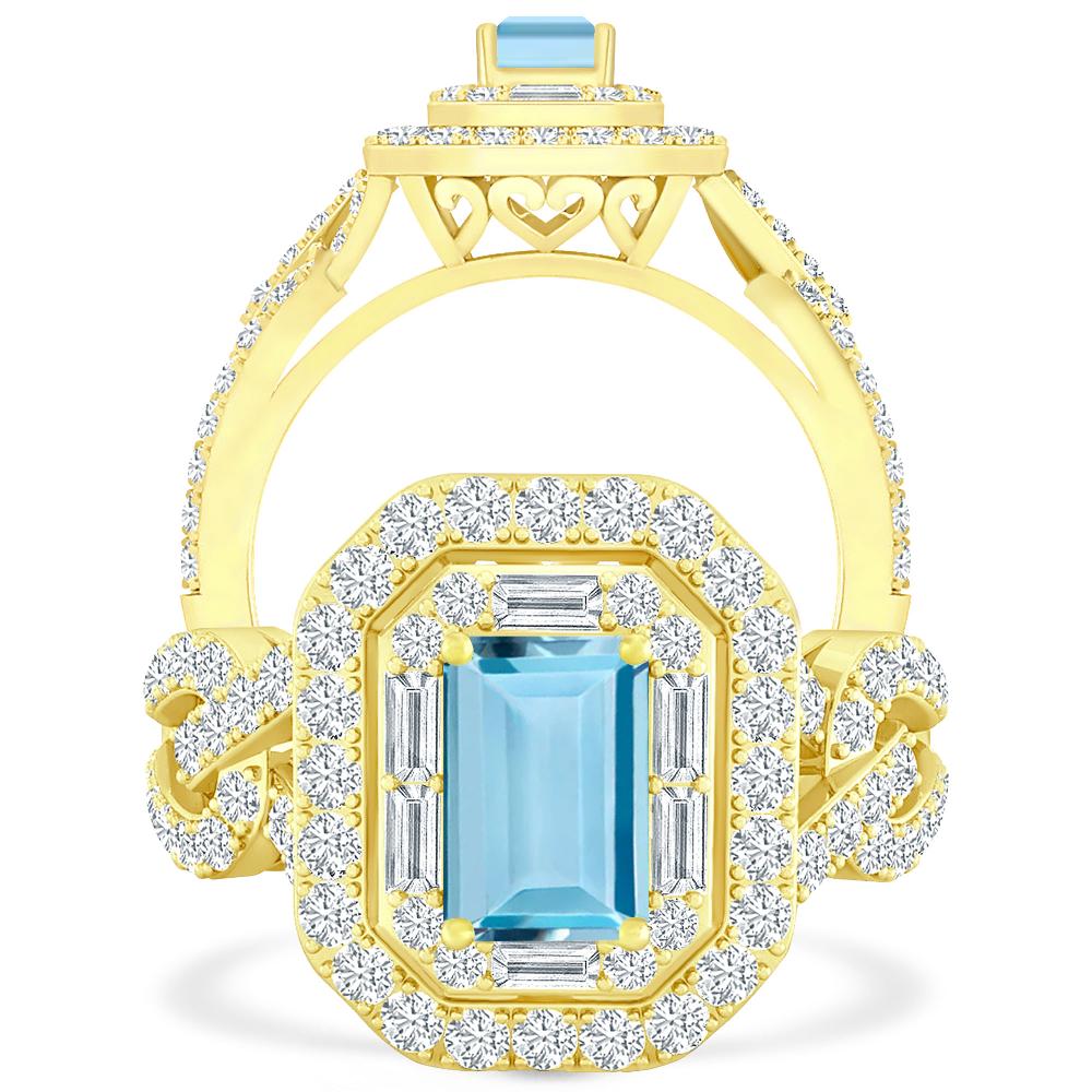 Yellow Gold - Aquamarine