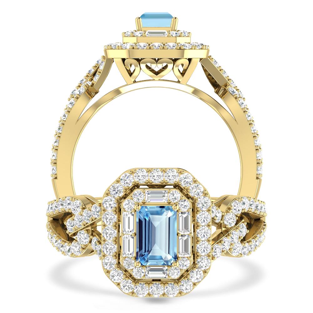 Yellow Gold - Aquamarine