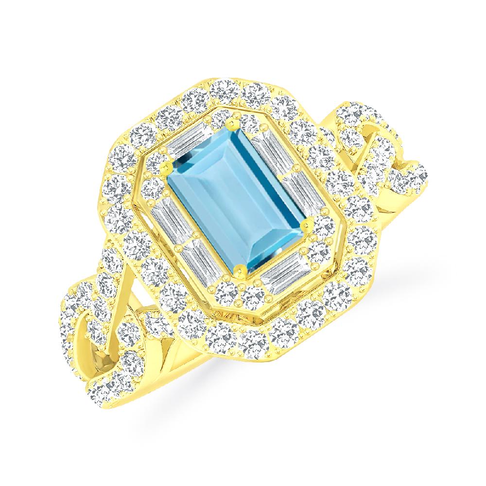 Yellow Gold - Aquamarine