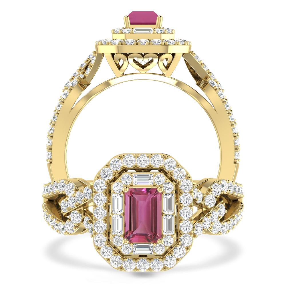 Yellow Gold - Pink Tourmaline