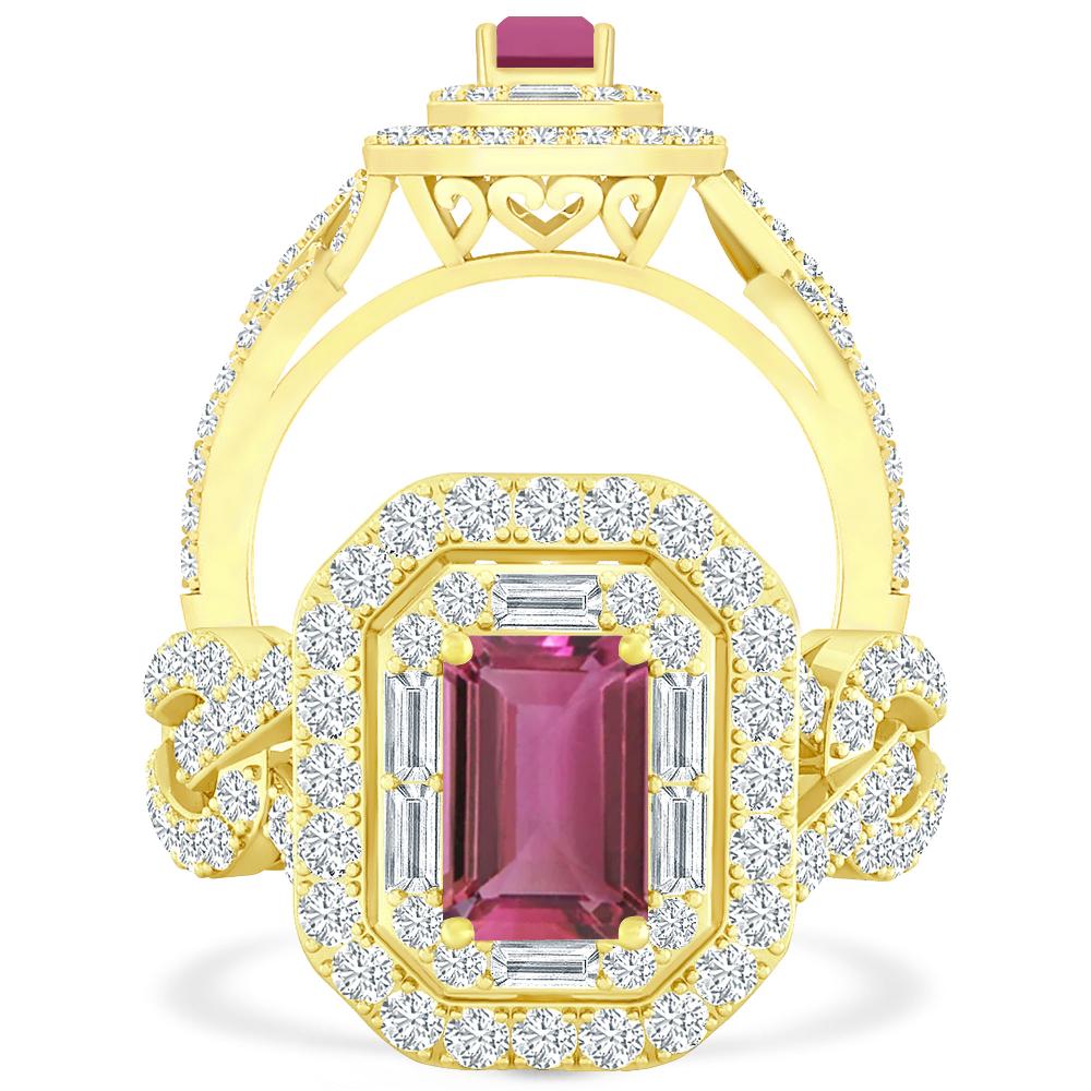 Yellow Gold - Pink Tourmaline