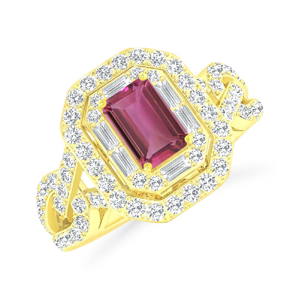 Yellow Gold - Pink Tourmaline