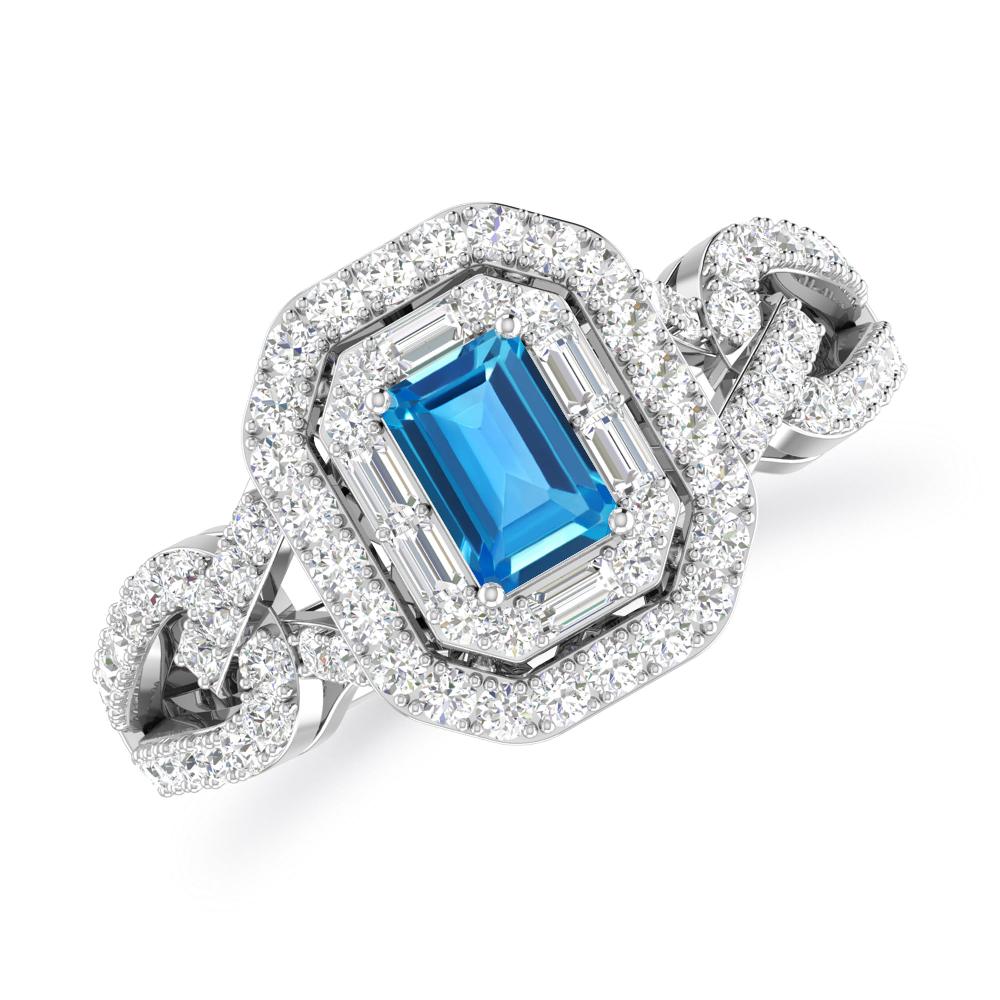 White Gold - Blue Topaz