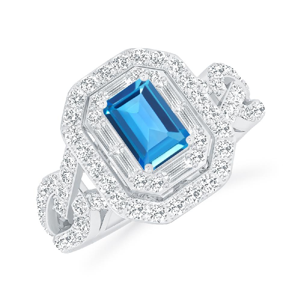 White Gold - Blue Topaz