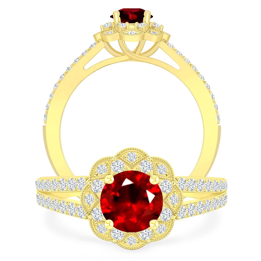 Yellow Gold - Ruby