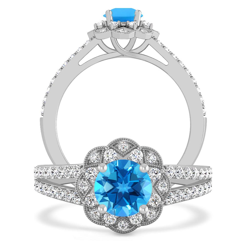 White Gold - Blue Topaz