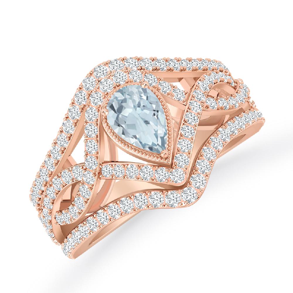 Rose Gold - Aquamarine