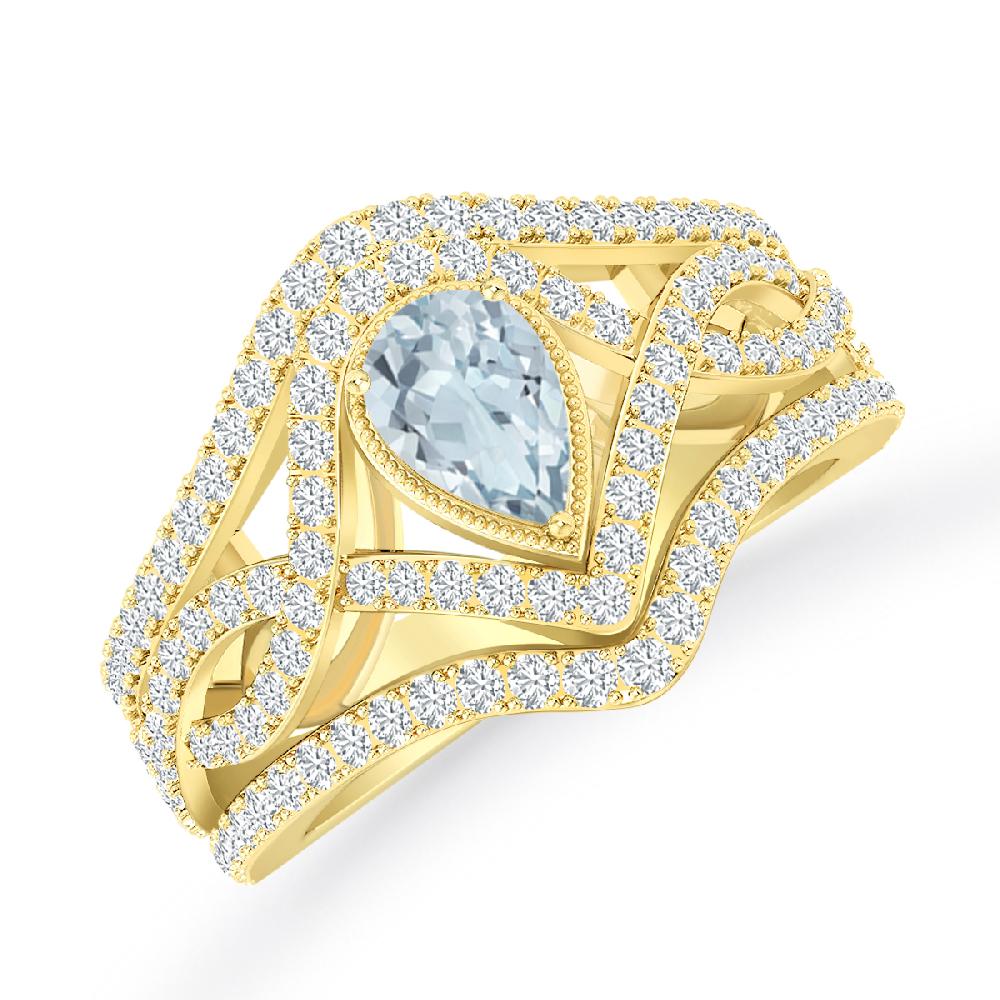 Yellow Gold - Aquamarine