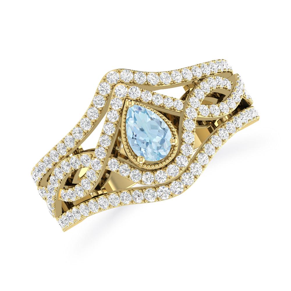 Yellow Gold - Aquamarine