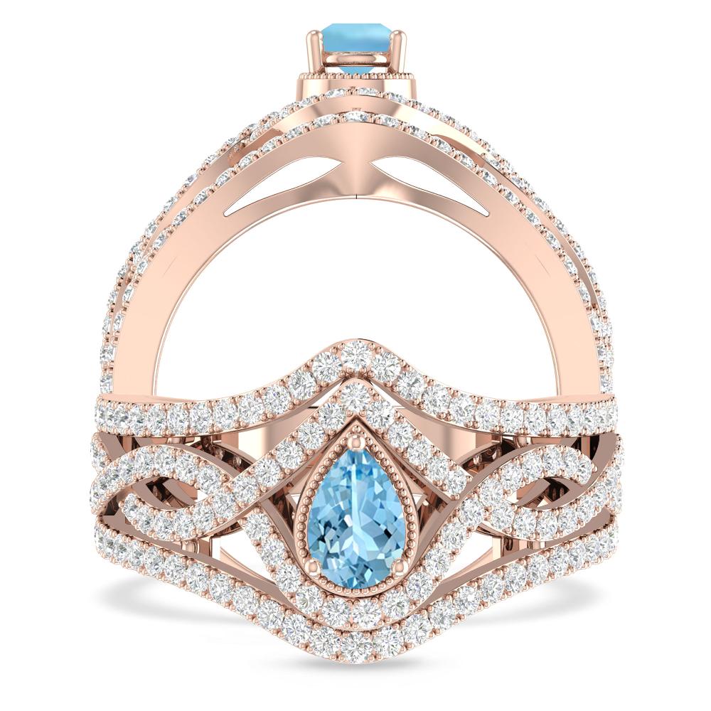 Rose Gold - Aquamarine