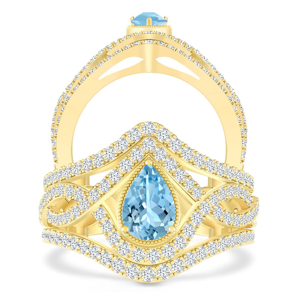 Yellow Gold - Aquamarine