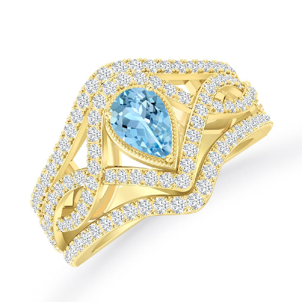 Yellow Gold - Aquamarine