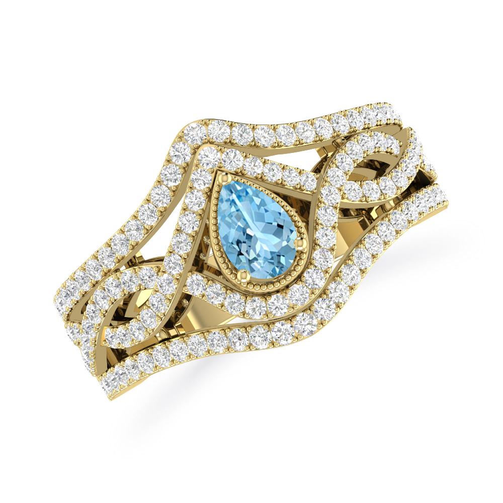 Yellow Gold - Aquamarine