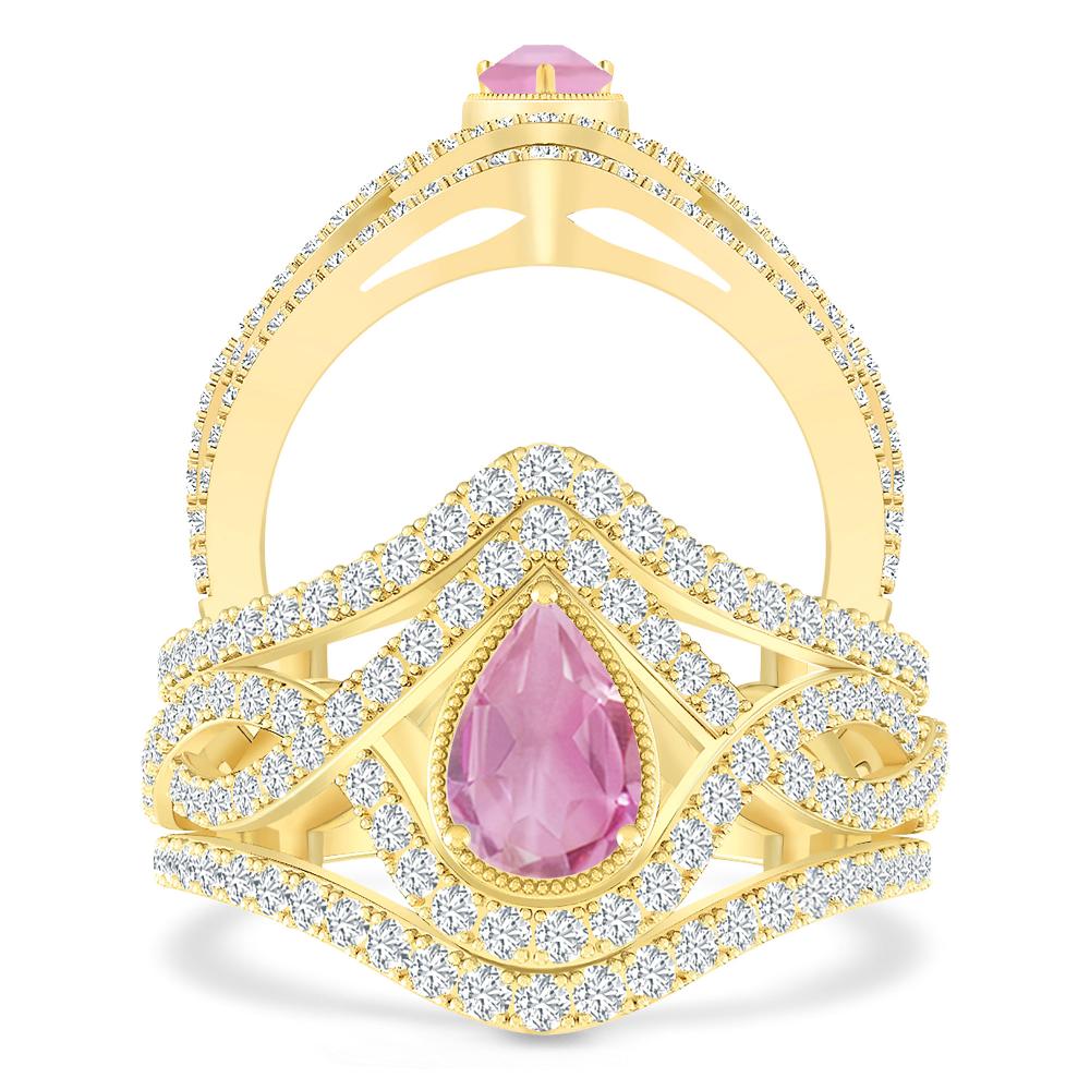 Yellow Gold - Pink Tourmaline