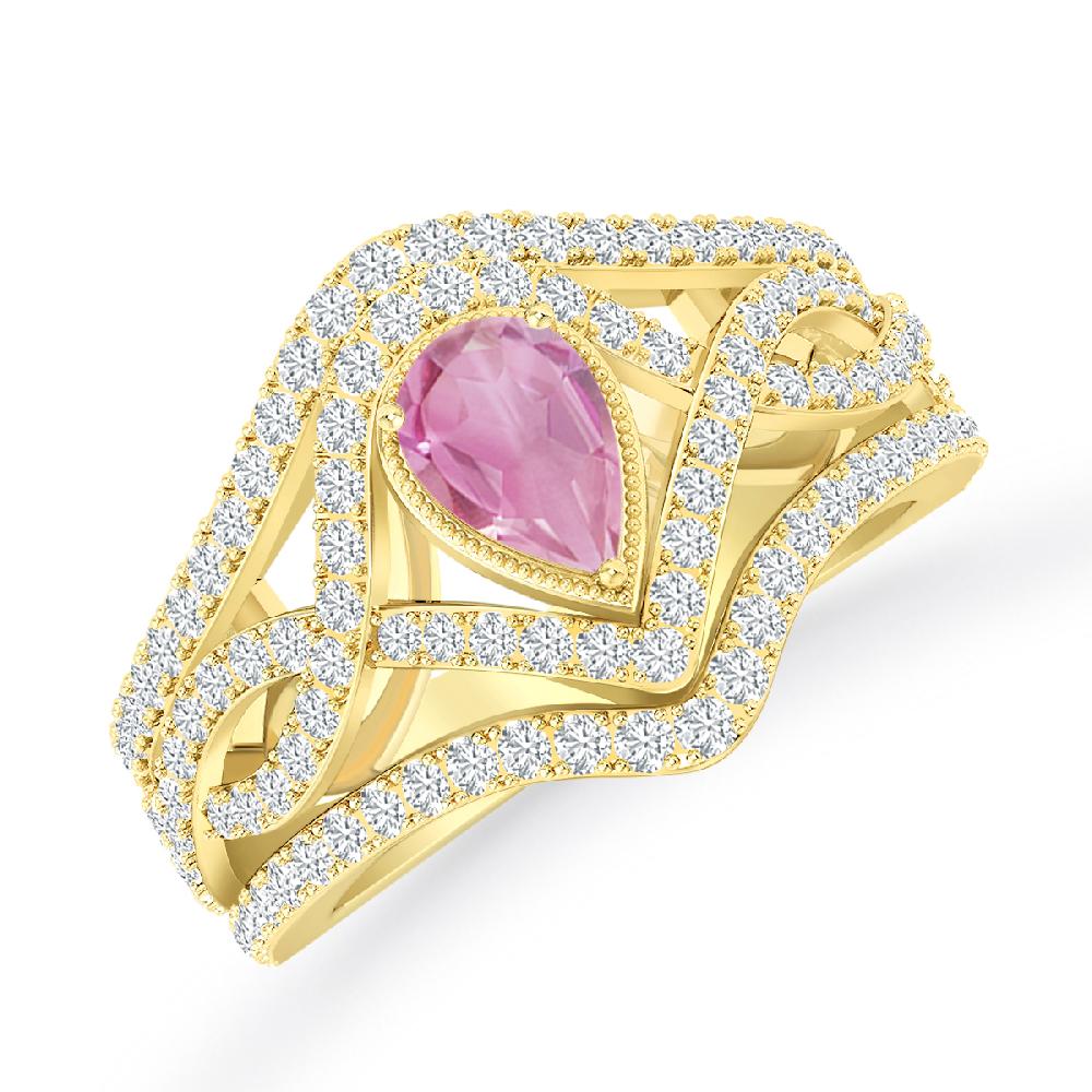 Yellow Gold - Pink Tourmaline