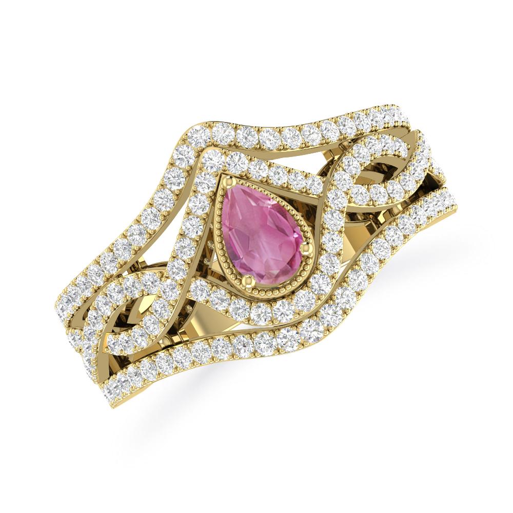 Yellow Gold - Pink Tourmaline