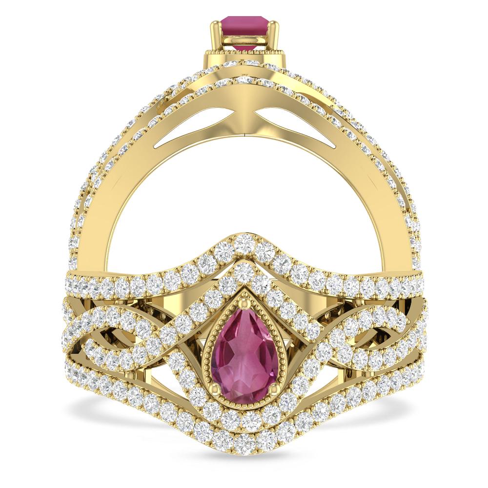 Yellow Gold - Pink Tourmaline