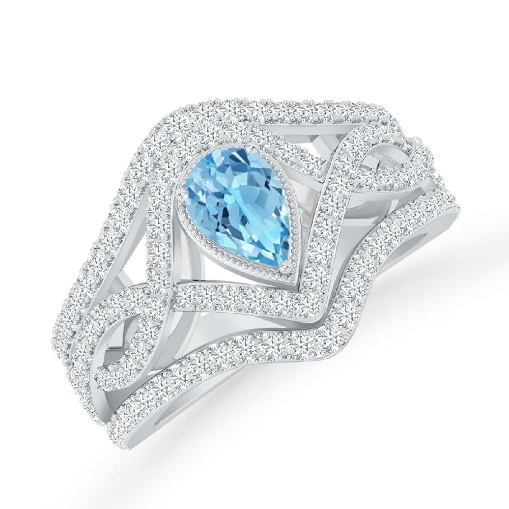 White Gold - Blue Topaz