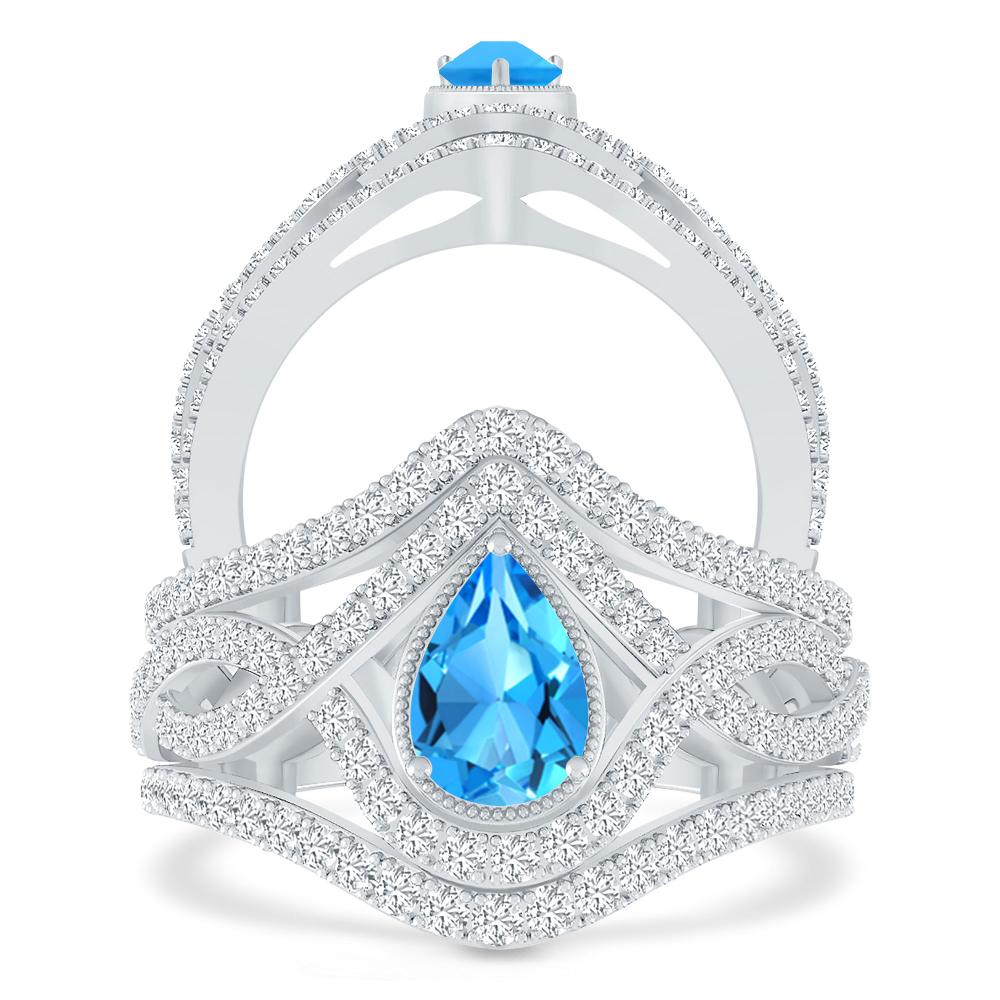 White Gold - Blue Topaz