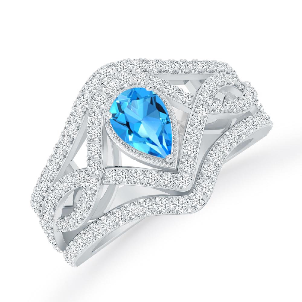 White Gold - Blue Topaz